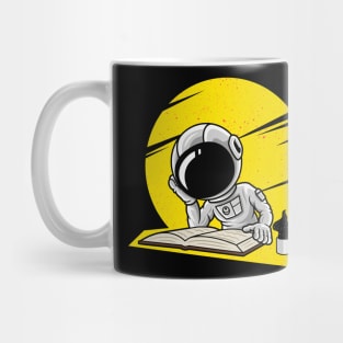 Cute Austronaut Reads Book In Space Mug